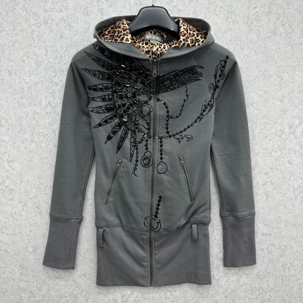 85 레오파드 y2k 여자 후드집업