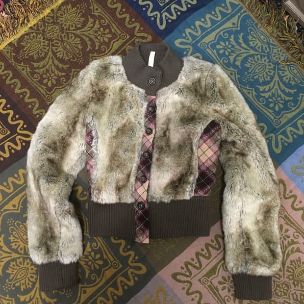 vintage ash brown fur jacket