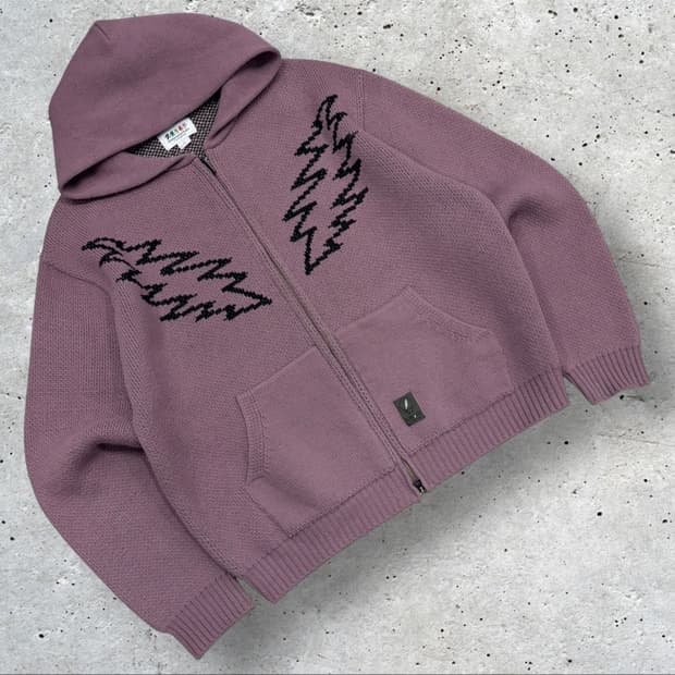[L] 디스이즈네버댓 x 그레이트풀데드 퍼플 니트 후드 집업 C703