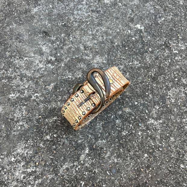 Vintage 리얼레더 스터드 벨트 