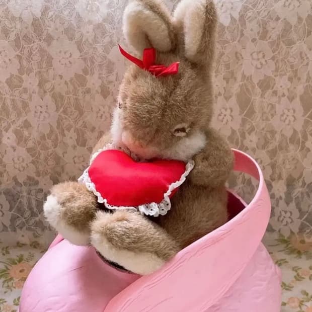 빈티지 잠자는토끼 인형 