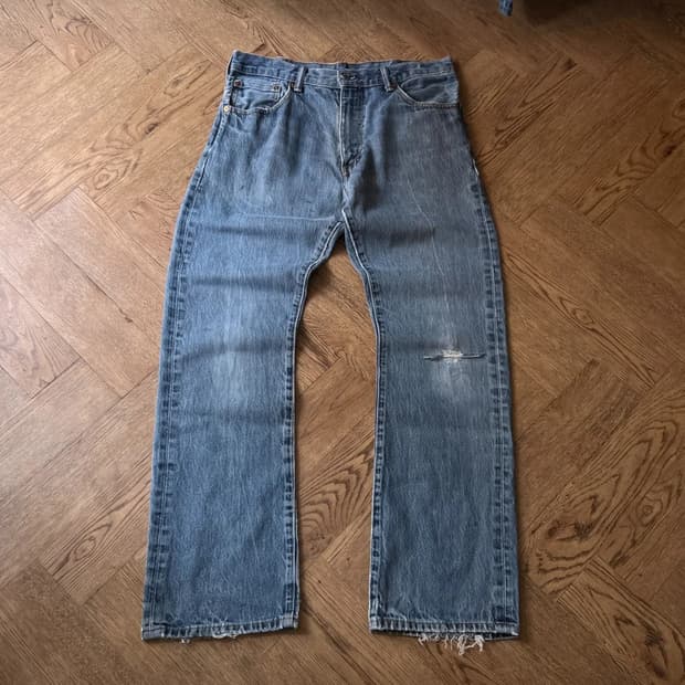 [34]리바이스 517 블랭크탭 싱글 디스트로이드 플레어핏 데님 팬츠