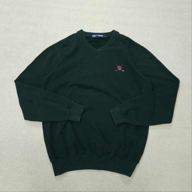 90s 폴로 랄프 로렌 골프 브이넥 니트