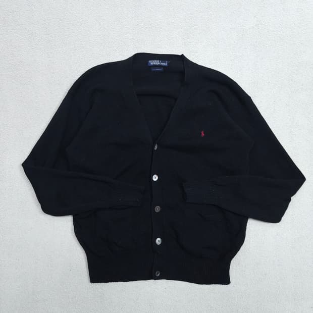 90s 폴로 랄프 로렌 램스울 가디건 L 블랙