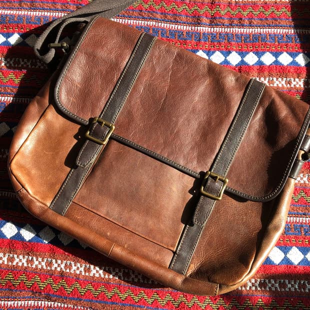 파슬 브라운 레더 브리프케이스 메신저백