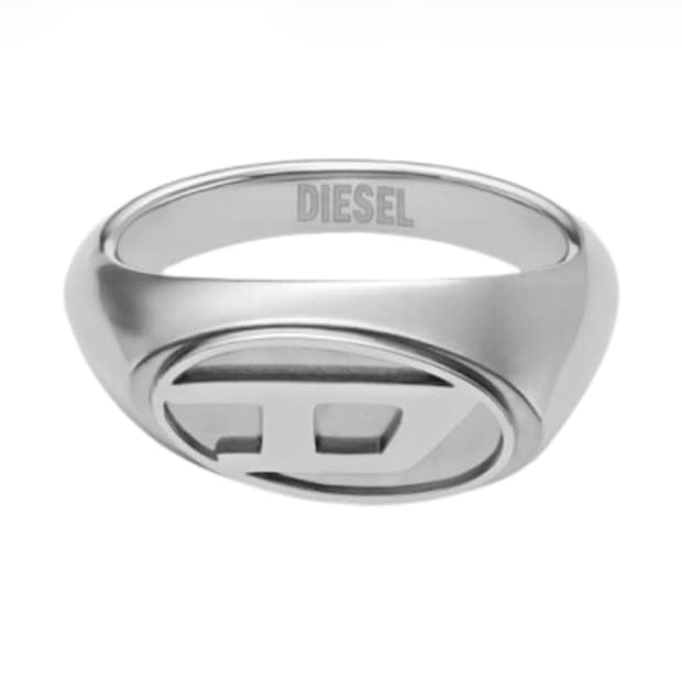 디젤 Dx1475 스테인리스 스틸 시그넷 링 실버