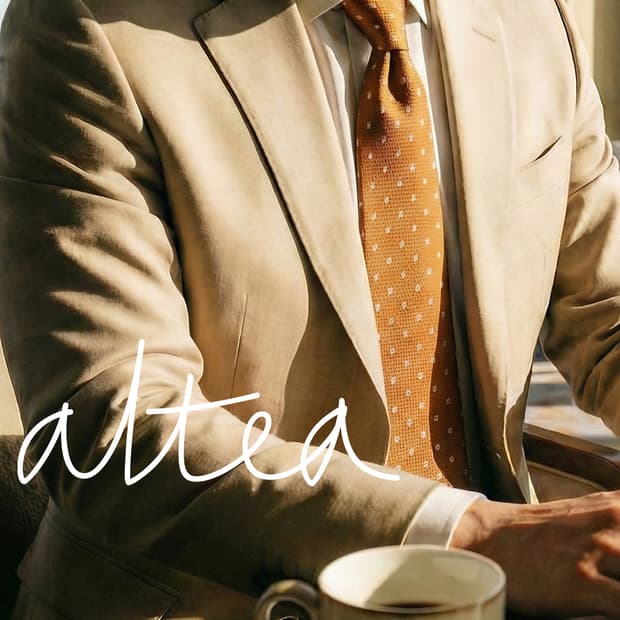 알테아 실크 오렌지 마이크로 패턴 넥타이 9.4cm A+등급 K1676
