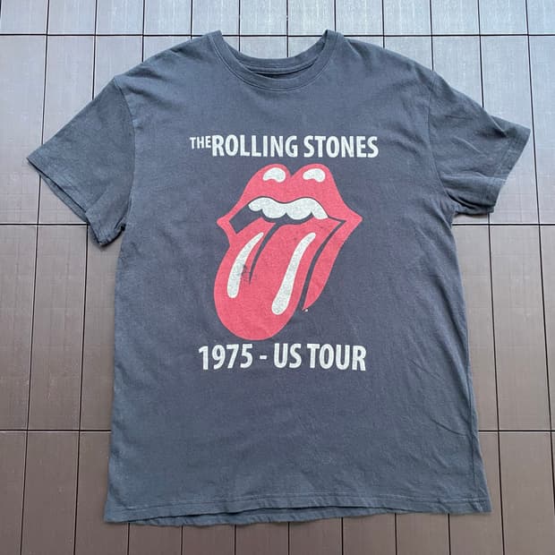 (L) 롤링스톤즈 1975 US Tour 밴드티 티셔츠