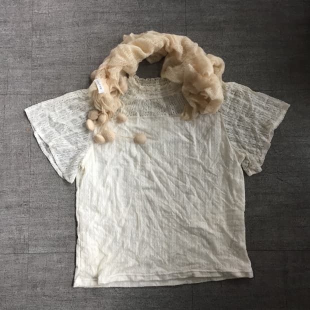 일본빈티지 하구미모리걸 달천깔페어리 아오이유우 반팔블라우스