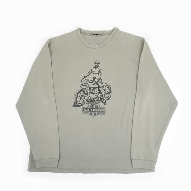 [2XL] 빈티지 2004 할리데이비슨 모터사이클 와플 롱슬리브