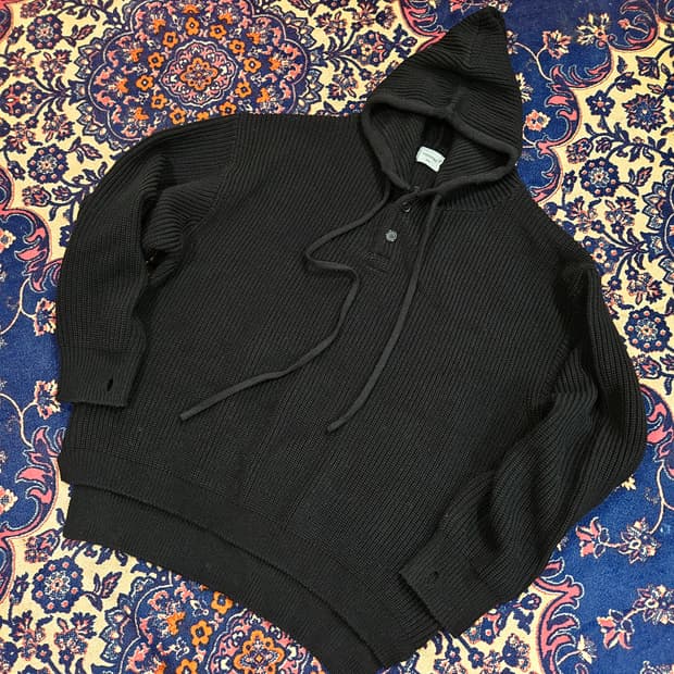 Week End 헨리넥 루즈핏 후드 니트 스웨터 Free