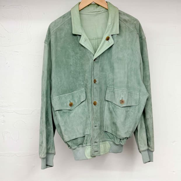 Remo mercalli  리버시블 레더 블루종 