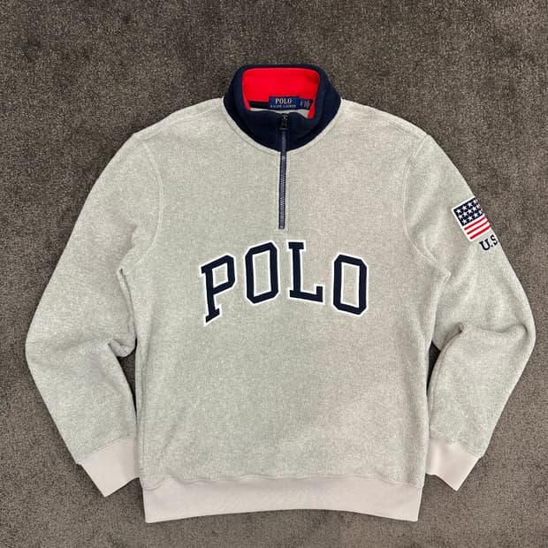 폴로 랄프로렌 성조기 하프집업 S사이즈