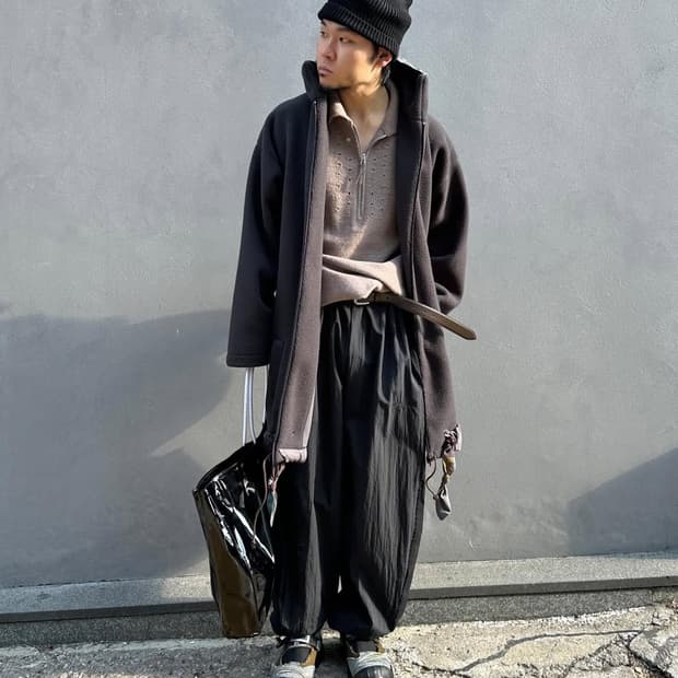 마리아노 Dusty pile 롱 후리스 자켓