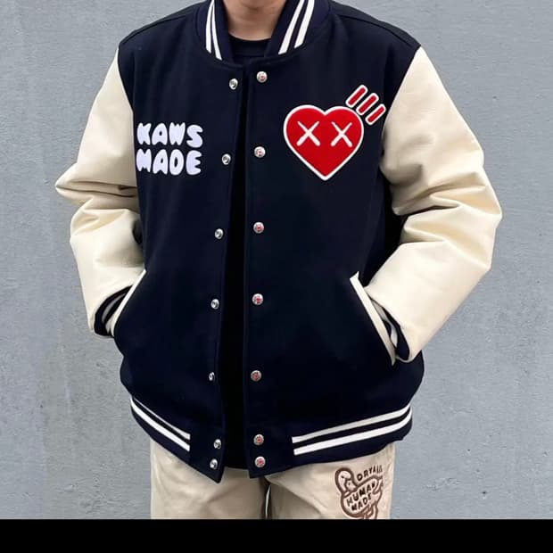 휴먼메이드 X 카우스 바시티 자켓 스타장 human made kaws