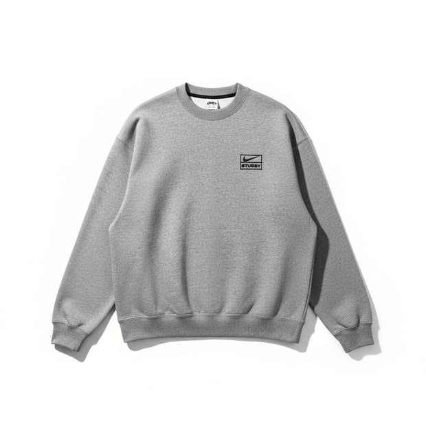 나이키 스투시 콜라보 맨투맨 그레이 M