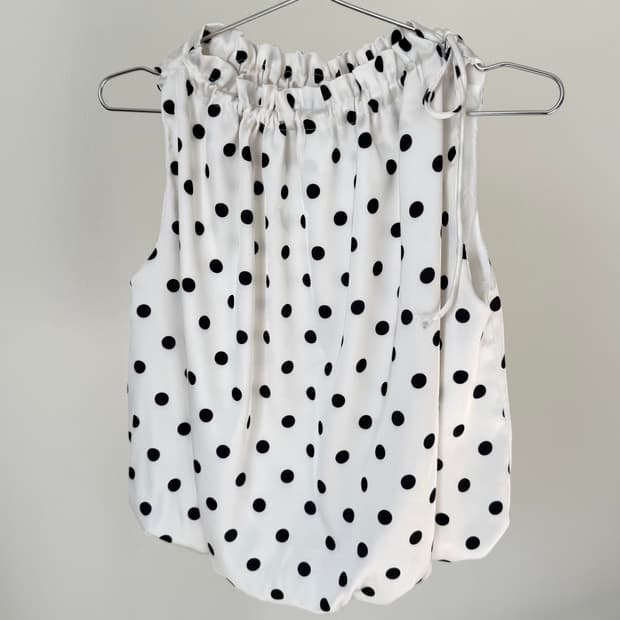 빈티지 도트 블라우스