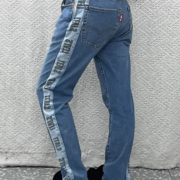 리바이스 HI-BALL 레트로 테이프라인 데님팬츠 34인치 C10163