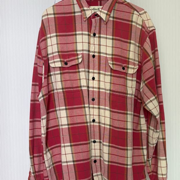 에디바우어 Eddie Bauer 90s 헤비코튼 체크 플란넬 셔츠 L/T