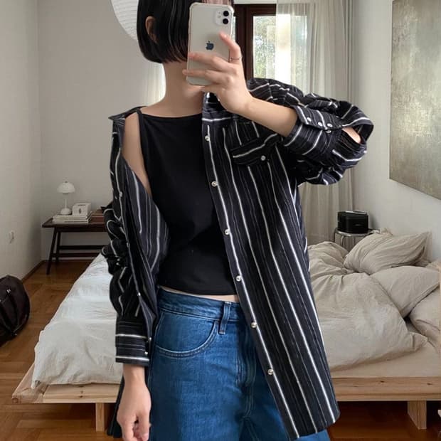 스트라이프 포켓 셔츠 (Man 2XL)