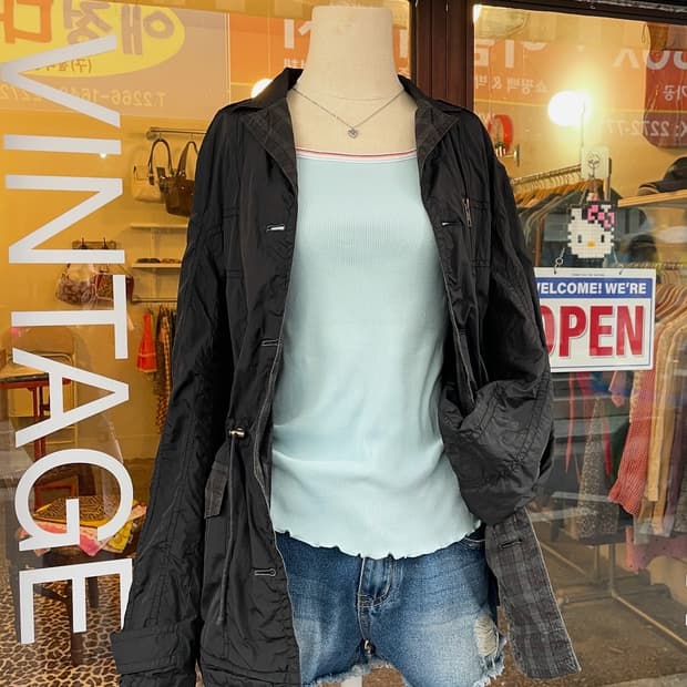 체크 스트링 필드자켓 [무배]