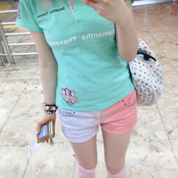 민트색 카라티 일브 갸루 키치 헤이세이 