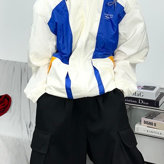 리복 믹스컬러 올드스쿨 바람막이 2XL