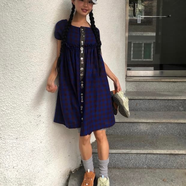 수나오쿠와하라 sunao kuwahara button dress 원피스