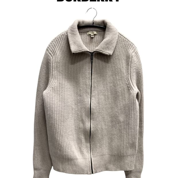 버버리 엘보우패치 케이블 울 니트 집업