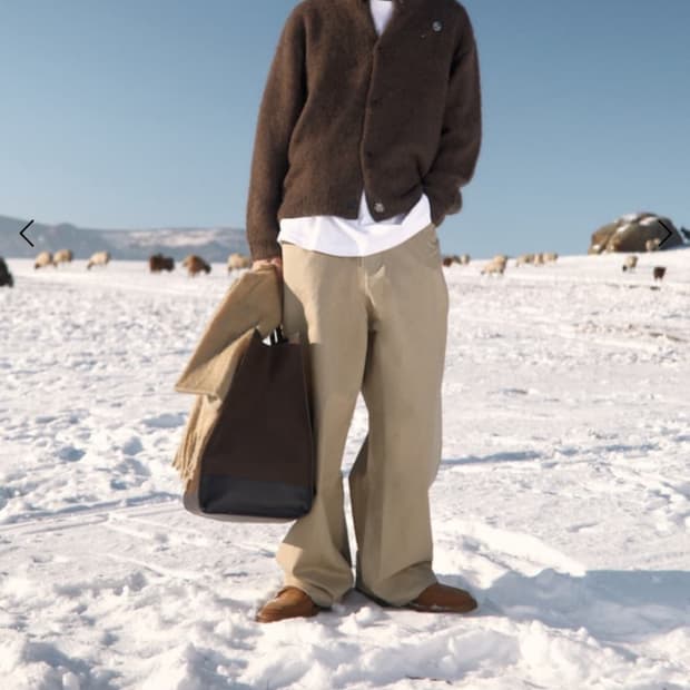 Stu 모헤어 브라운 가디건 l