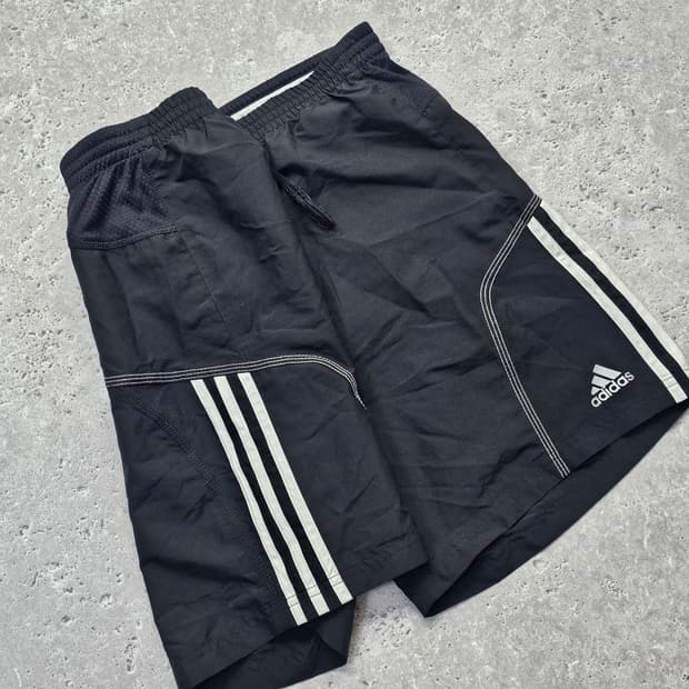 아디다스 삼선 스티키 블랙 트랙팬츠 바람막이 반 바지