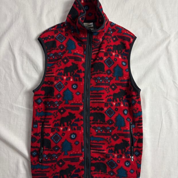 L.L Bean 엘엘빈 레드 플리스 베스트 조끼 S