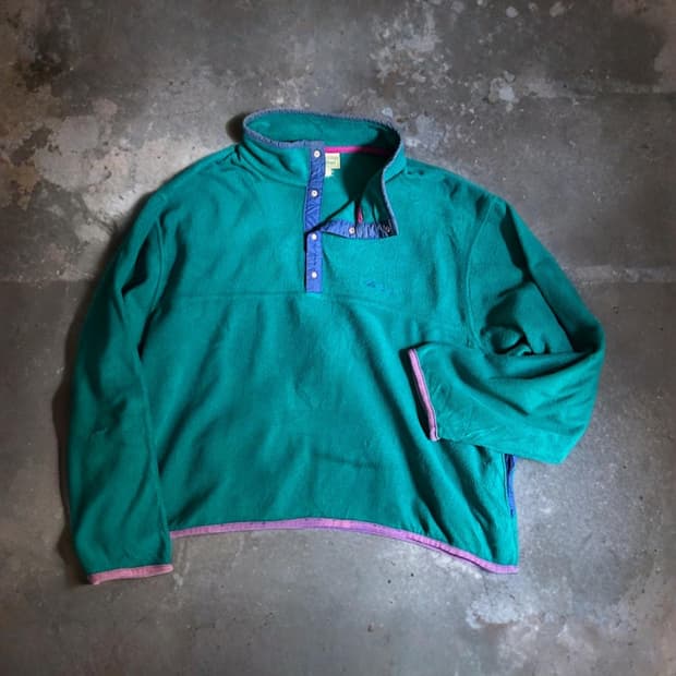 8~90s 엘엘빈 풀오버 플리스 스냅티 Made in USA