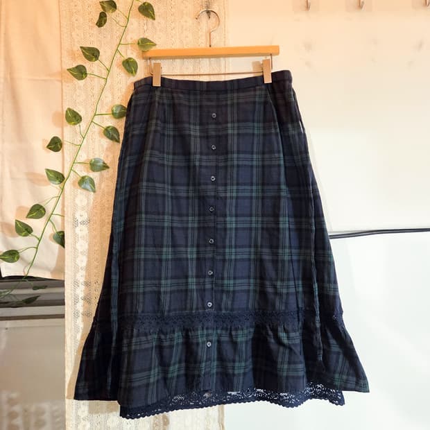 모리 체크 스커트