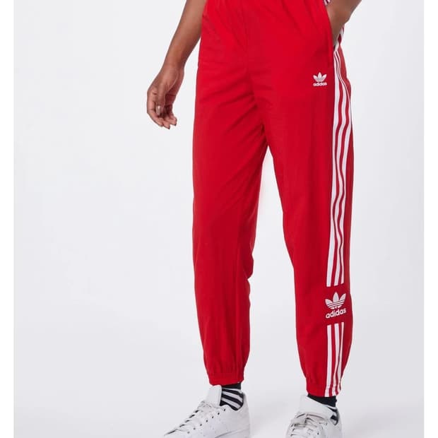 아디다스 오리지널 삼선 락업 트랙팬츠 레드 L