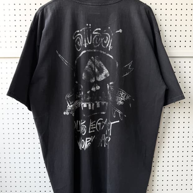 스투시 X 아워 레거시 23S/S 서프 스컬 피그먼트 다이드 티