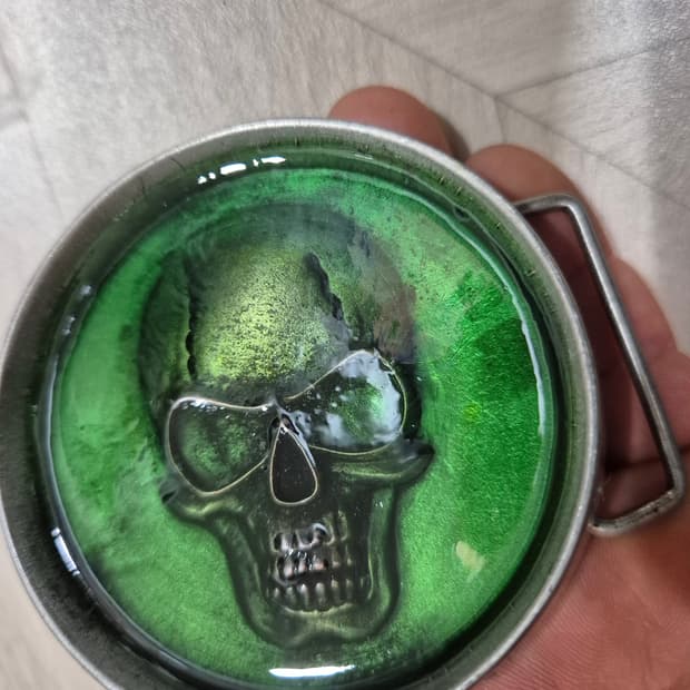 미사용 스컬 레진 합금 버클