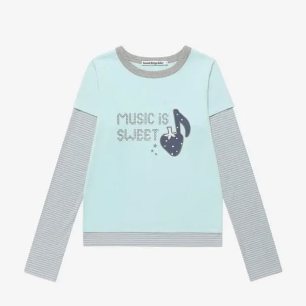 카비시 스트로베리 레이어드 티셔츠 민트