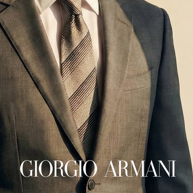 조르지오 아르마니 실크 스트라이프 넥타이 9.2cm A+등급 A19580