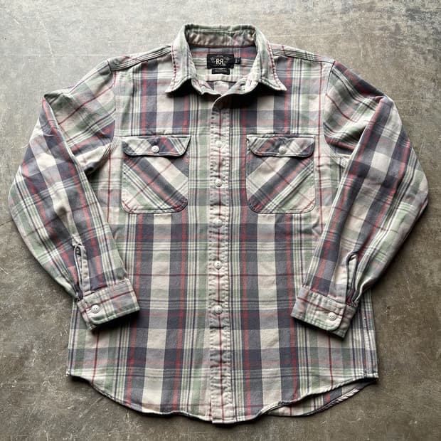 90s RRL 더블알엘 플란넬 체크 셔츠
