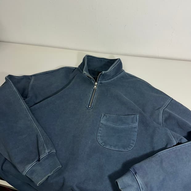 M 프리즘웍스 피그먼트 오버핏 반집업 맨투맨