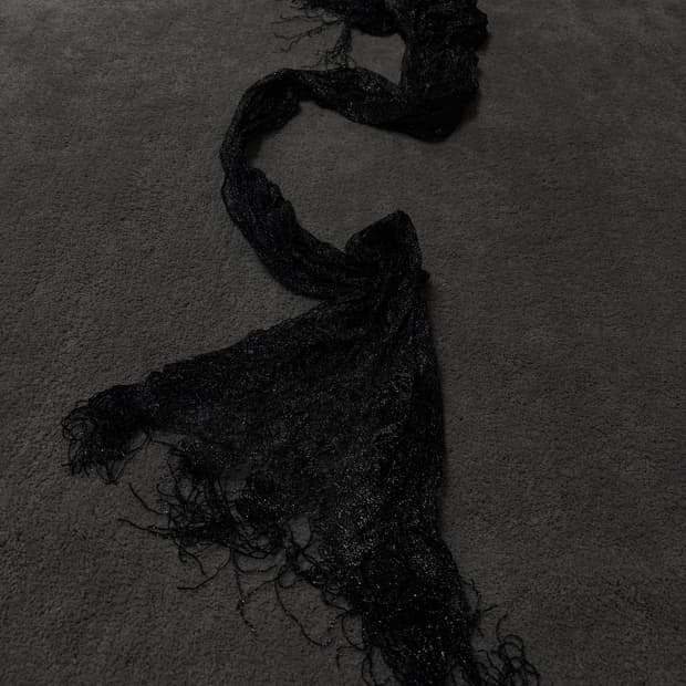 Vintage v-kei punk mood silver scarf