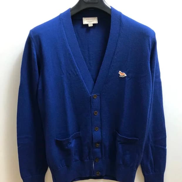 메종키츠네 정품 폭스 로고 가디건