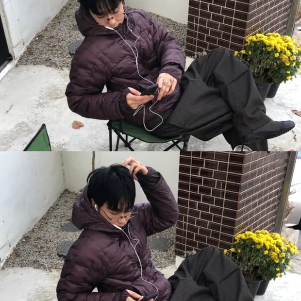 인템포무드 경량패딩 아크틱 라이트 다운 재킷 다크퍼플 M