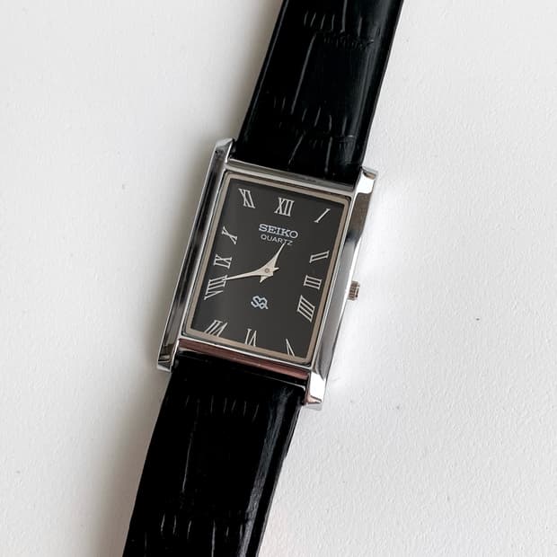 Seiko 세이코 탱크 쿼츠 블랙