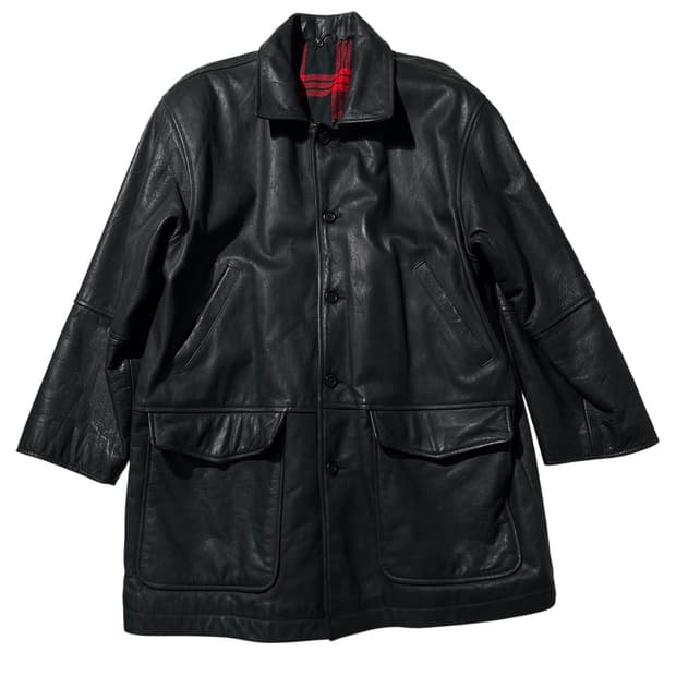 카우 레더 싱글 카코트 블랙