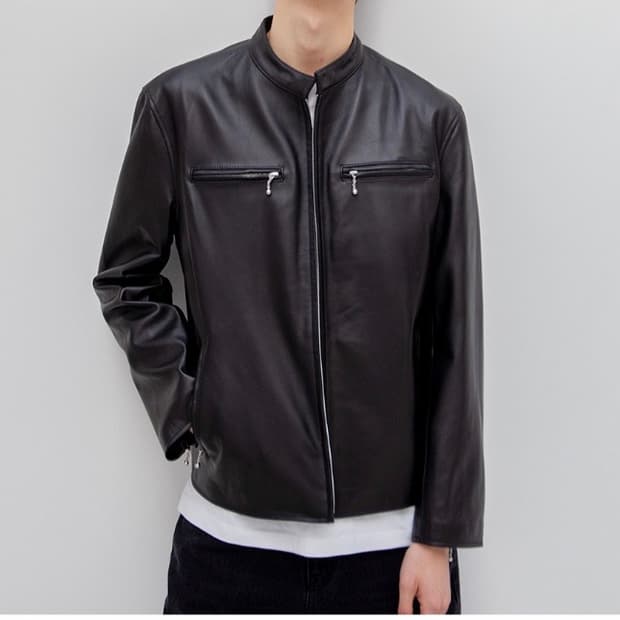 에이징CCC 차이나카라 램스킨 가죽 자켓 XL사이즈