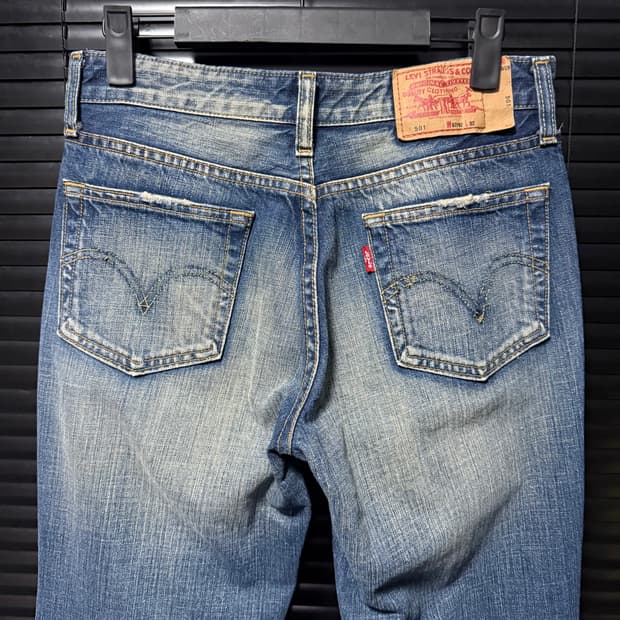 리바이스 501 샌드 워싱 데님 워크 팬츠 바지 27 일자핏 스트레이트핏