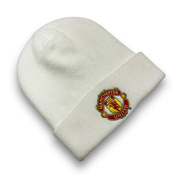 맨체스터 유나이티드 자수 로고 화이트 빈티지 비니