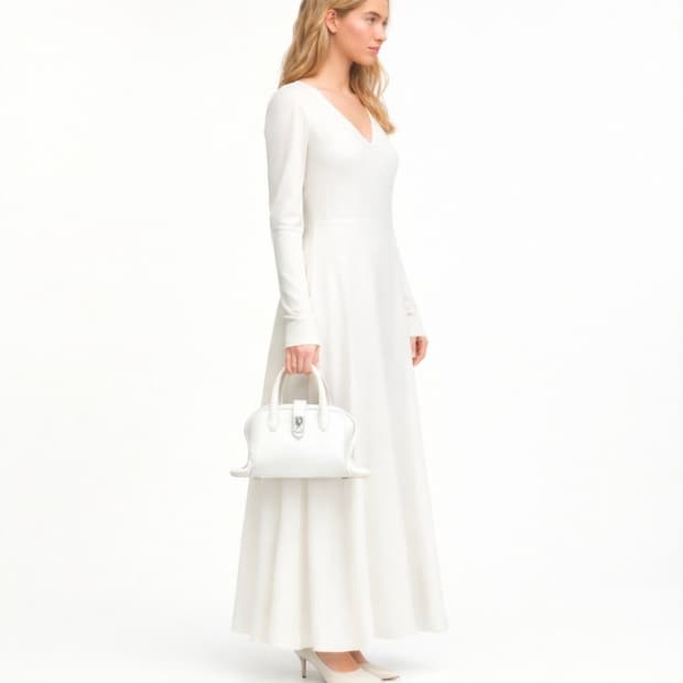 분크(Vunque) 미니 화이트 토트백 